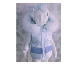 Bodywarmer blauw   met bont zomer kinderjas jas meisje en baby