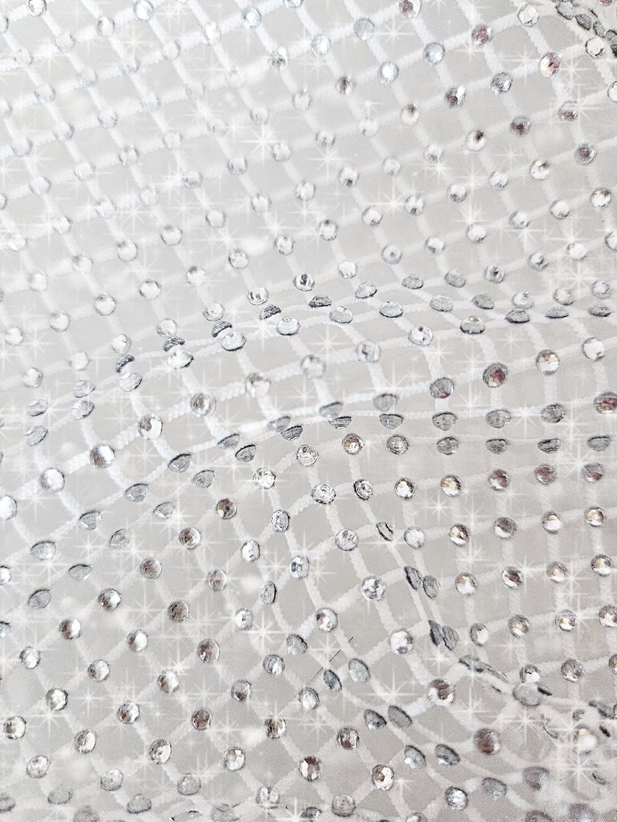 Tulle stof 100X50 cm hotfix steentjes stretch kant stof gaten - Wit Stenen glitter - tule tutu gaas zacht mesh kant stof decoratie stoffen