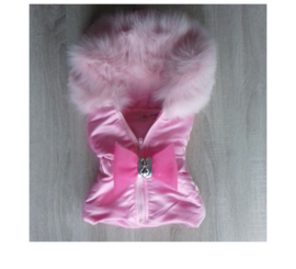 Bodywarmer roze  met bont zomer kinderjas jas meisje en baby