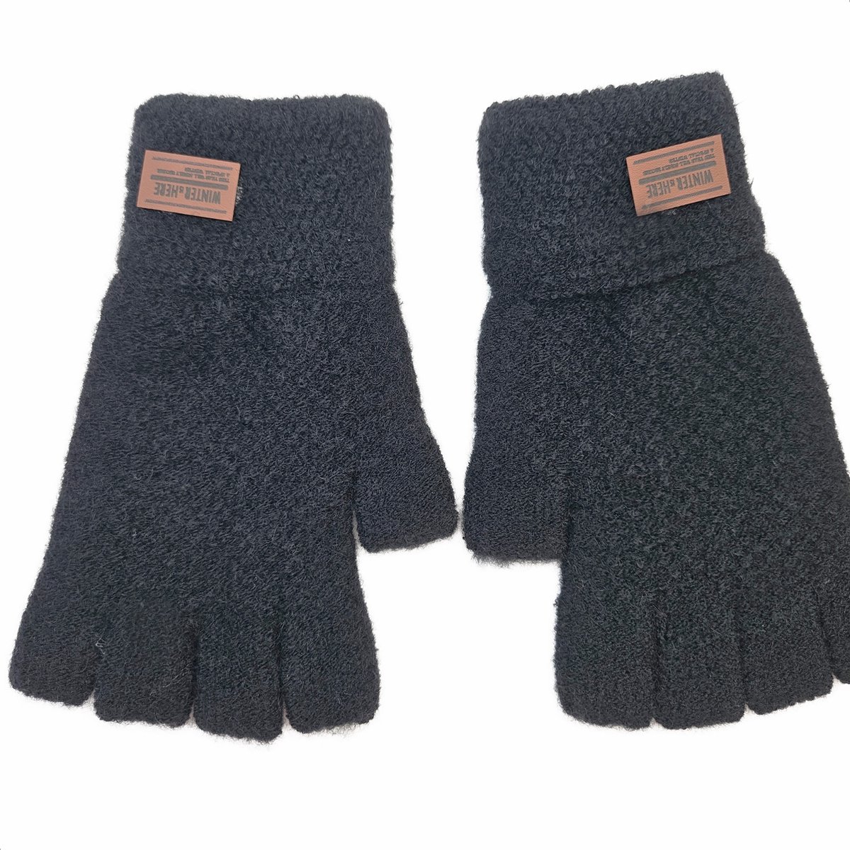 BamBella® Handschoenen winter vingerloos warme binnenkant zwart
