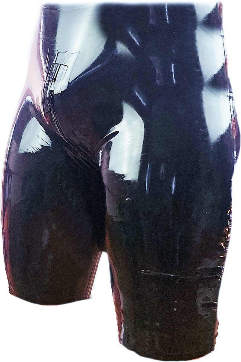 BNDGx® - 100% LATEX open kruis broek - kort Zwart BDSM sexy glans BDSM Rubber Fetish SM erotische porno rollenspel kleding