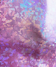 Glitter stof - 1 meter - Roze glans feest glitters Lycra super stretch 4 way spandex