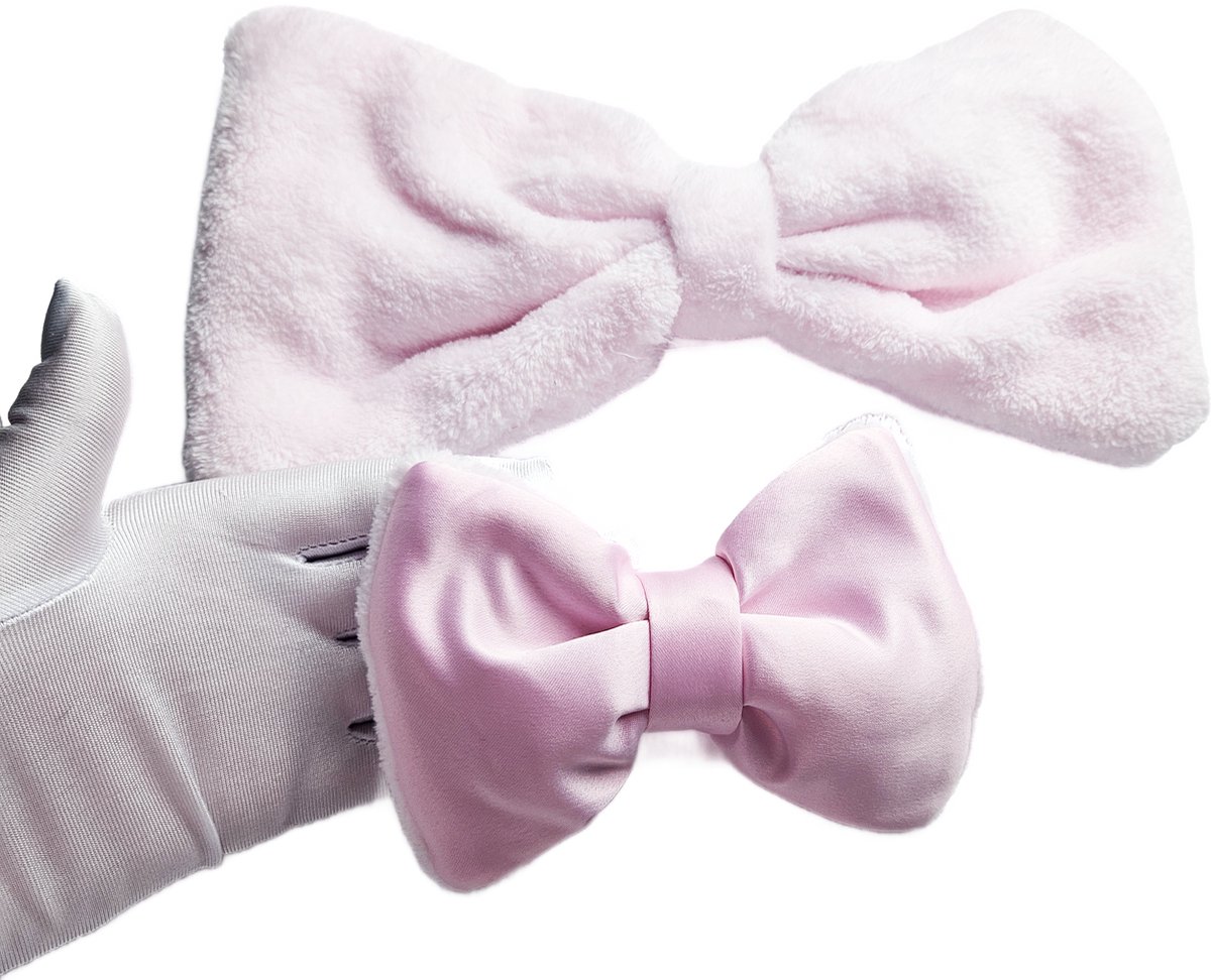 BamBella® - Roze strikken - groot - 2 stuks - knutselen decoratie meisjes babykamer