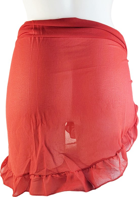 BamBella® - Rok - Onesize omslag doek Strand rokje kort doorzichtig chiffon Rood