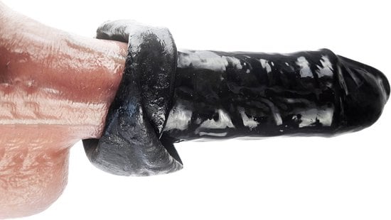 100% LATEX penis sleeve Onderbroek heren - Maat One size -BDSM SM sexy glans ondergoed Zwart voor mannen