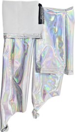BamBella ® Handschoenen Zilverkleurig - Datex (Mix latex en stof ) Sexy Roze Glans lak metallic