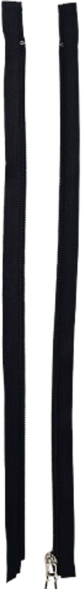 BamBella® Rits 40 cm - Zwart - Deelbaar - Zilverkleurig