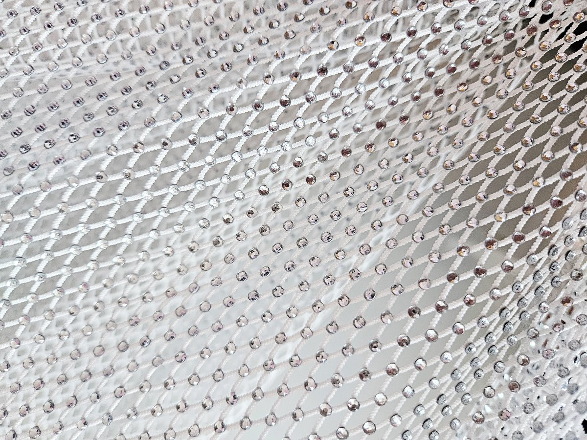 Tulle stof 100X50 cm hotfix steentjes stretch kant stof gaten - Wit Stenen glitter - tule tutu gaas zacht mesh kant stof decoratie stoffen