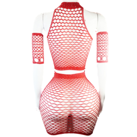 BamBella® -   set - Onesize - Erotische sexy nacht set  met top doorzichtig kant - Super Stretch