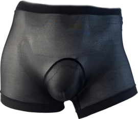 Boxer short seamles - Maat S/M - panty stof - Zwart Dun kant gaas stof Ondergoed