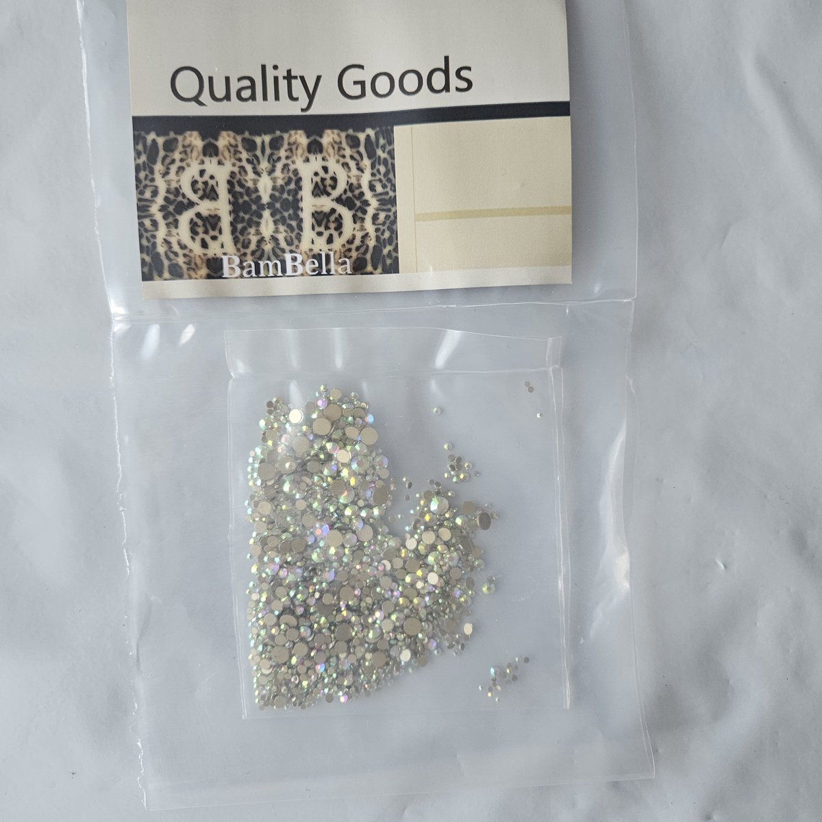 BamBella® Plak strass Steentjes - 1440 stuks - SS4 tot SS20 - Mix wit AB stenen glitters nail art kleding versieren