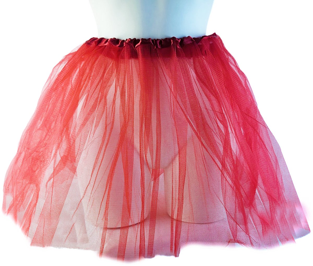 BamBella® - Onesize - Rood tule rok poffig Tulle laagjes rokje rok dames