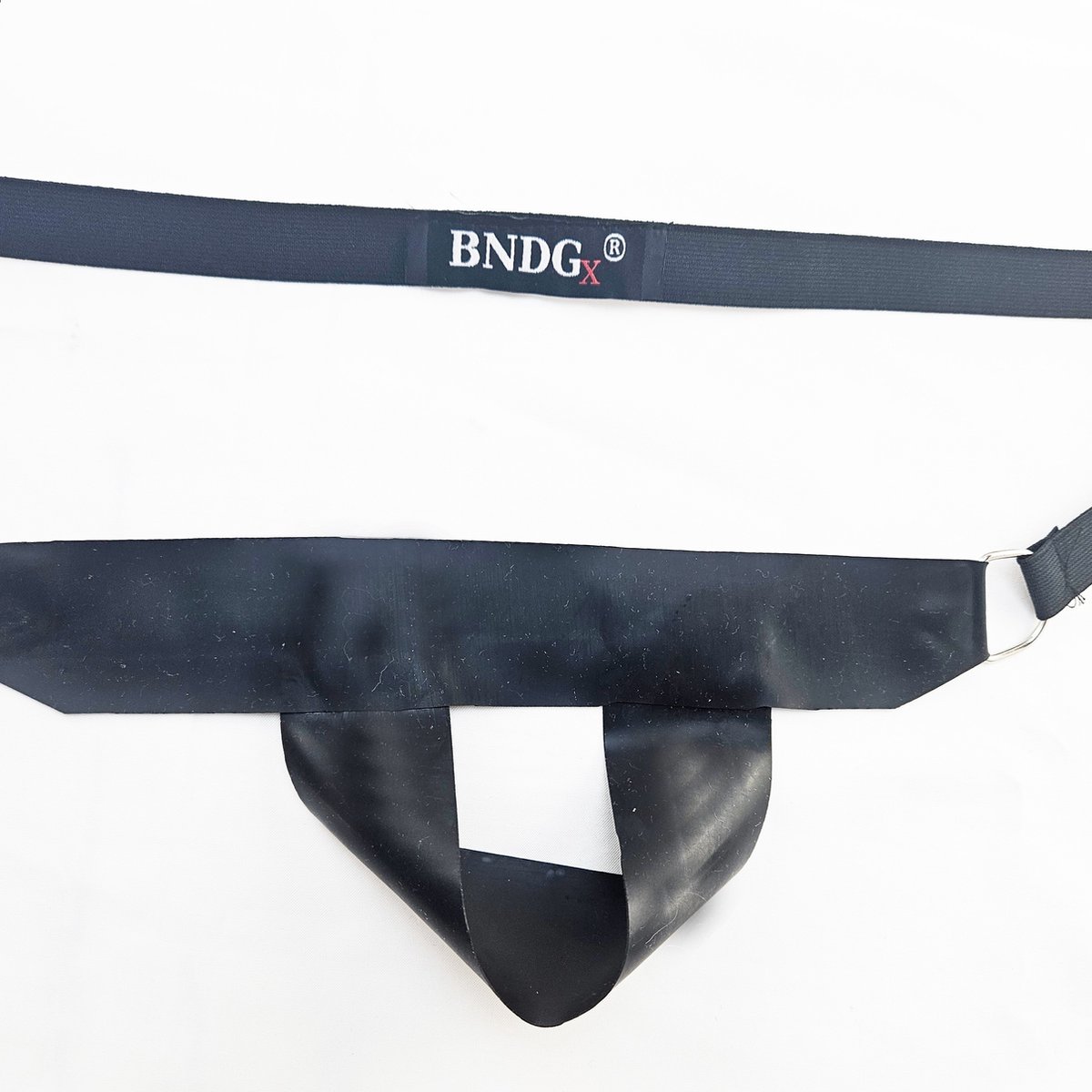 BNDGx® - 100% LATEX open kruis broek bondage slip - Maat XS - Zwart BDSM sexy glans BDSM Rubber Fetish SM erotische ondergoed