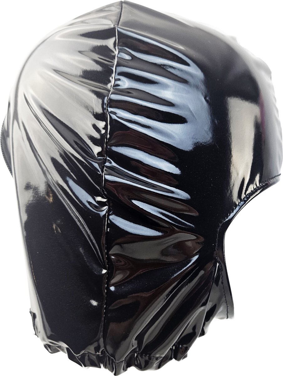 BNDGx® -Masker Datex (Mix LATEX en stof) mond opening - Erotiek - Extreme BDSMsm fetish Rollenspel kleding Zwart