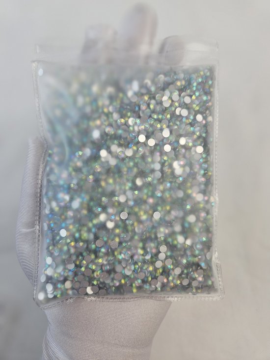 Strass steentjes - SS6 - Plak stenen - AB zilverkleurig - 20.000 stuks - decoratie nagels - rhine stones glitter