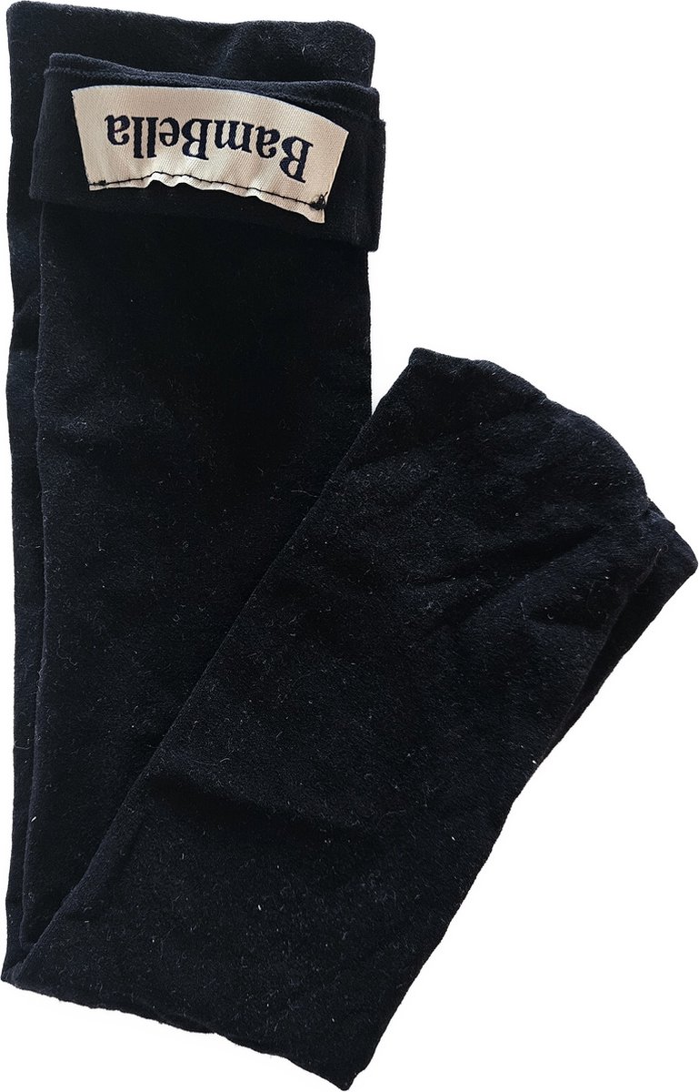 BamBella® Knie kouses net gaas stof Dames - Onesize - Zwart - hoge sokken Kniekousen