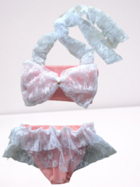 Bikini Roze    Strik van kant Baby en kind Zwemkleding Badkleding meisje