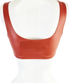 Top  -wetlook crop Top shirt Rood