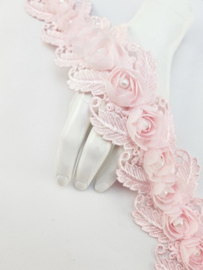 BamBella® Naai band - 90cm - Bloemen parel - Roze kleding maken knutselen Sier band