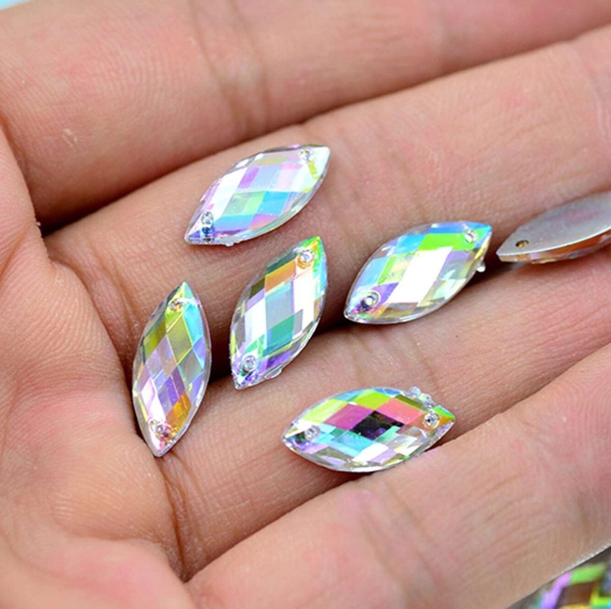 BamBella® Naai strass Steentjes - 100 stuks - AB - glitter stenen glitters kleding schoenen versieren naaien