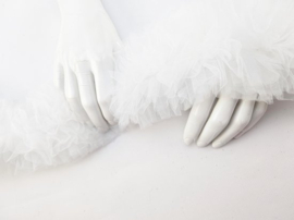 BamBella® Naai band - Kant rushes tutu tule tulle Wit - Sier afwerk band kleding maken