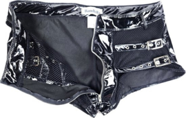 BamBella ® - Boxer short   Datex Zwart (Latex en stof SM kleding BDSM erotische heren kleding