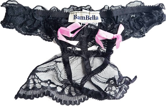 BamBella ® - String Kruisloos Kant - One size - Sexy Roze Erotische onderbroek Heren