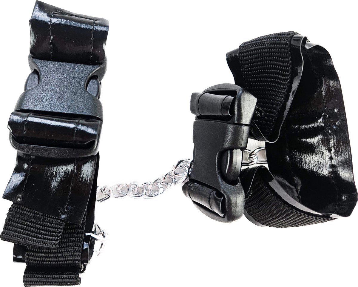 BNDGx® - Handboeien van Latex - Zwart -- Seks speeltje - BDSM seks speeltje fetish