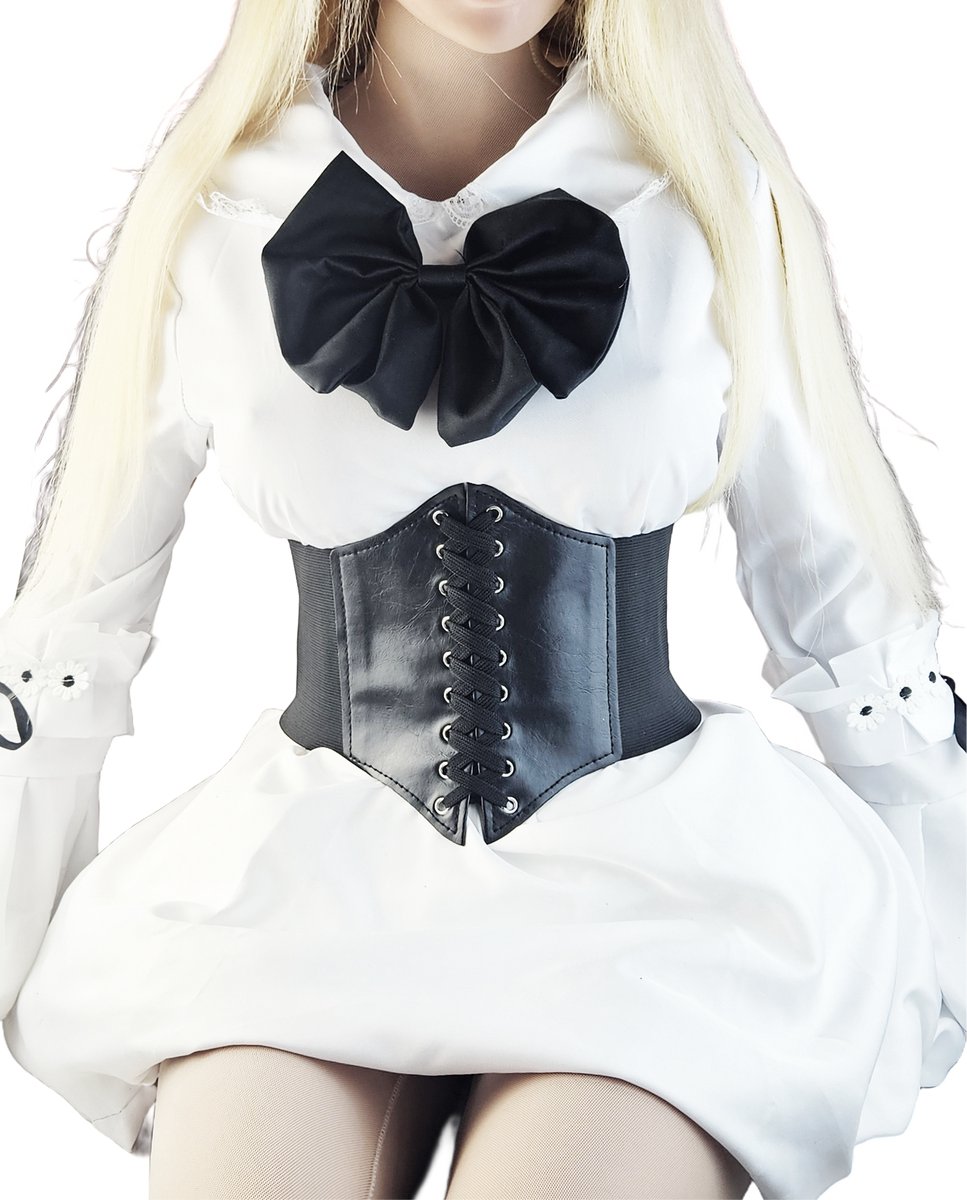 BamBella ® - Riem Mode Body Gothic met vetersluiting Verstelbaar zwart goth nep leer