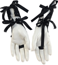 BamBella® - Handschoenen Kort Zwart kant- dames