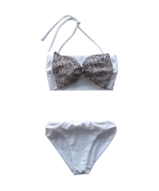 Bikini wit   Panterstrik baby en kind Zwemkleding Badkleding meisje