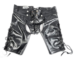 BamBella ® Nep Leer broek -  L - Zwart - BDSM kleding erotische onderbroek heren kleding