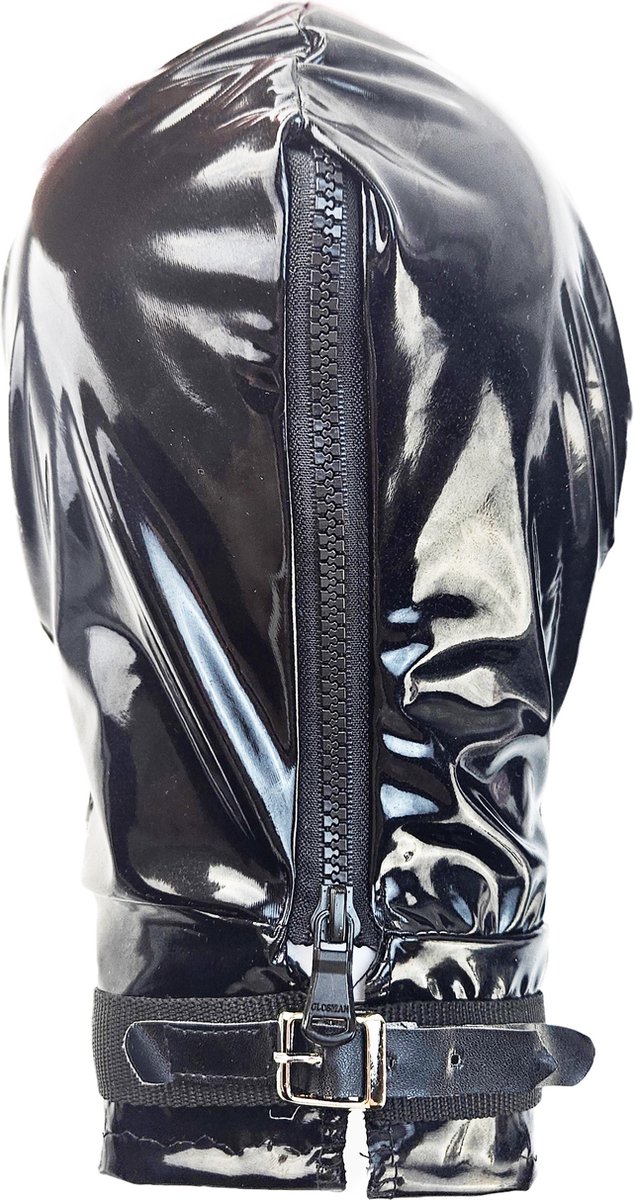 BNDGx® -Masker Datex (Mix LATEX en stof) mond opening - Erotiek - Extreme BDSMsm fetish Rollenspel kleding Zwart