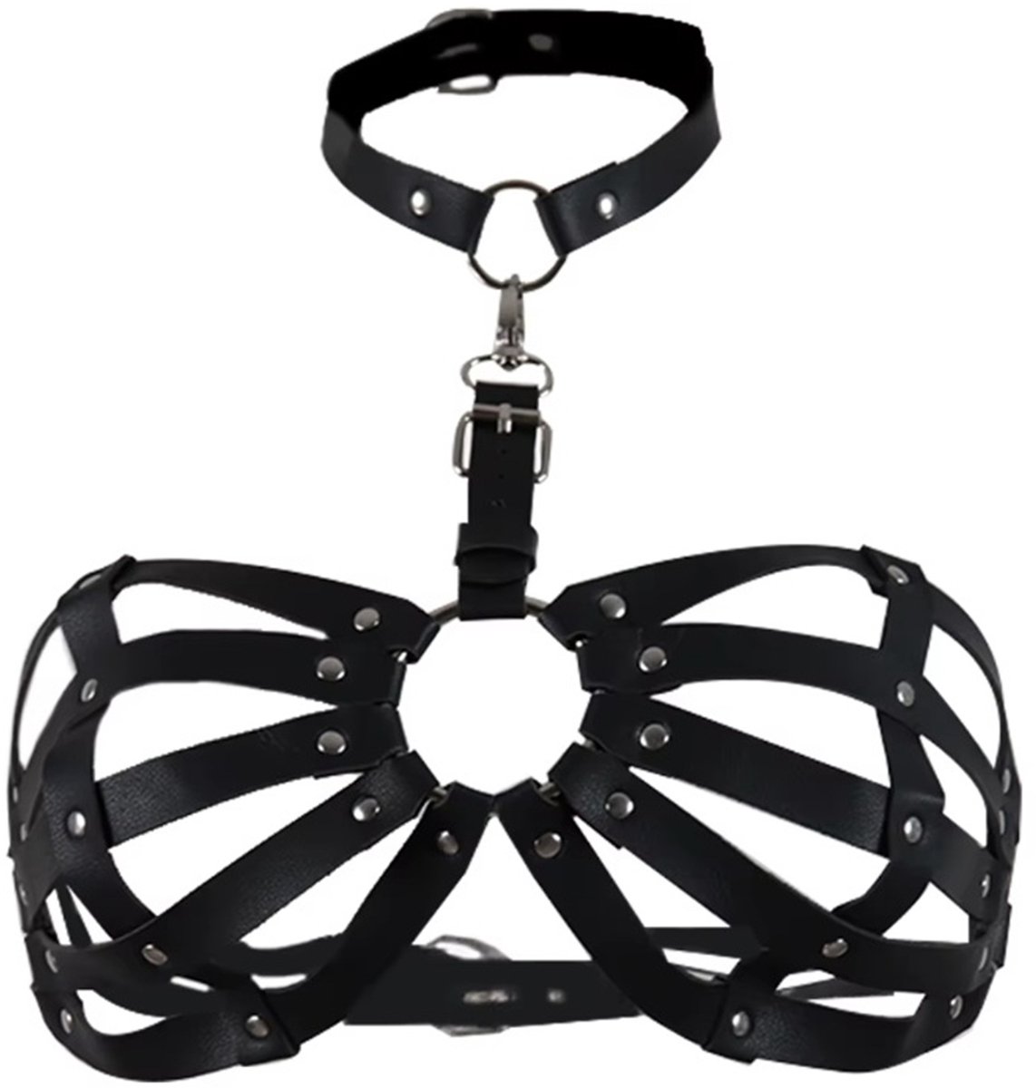 BamBella ® - Sexy Erotische bondage Lingerie BH onesize vrouw BDSM sm body zwart dames pak