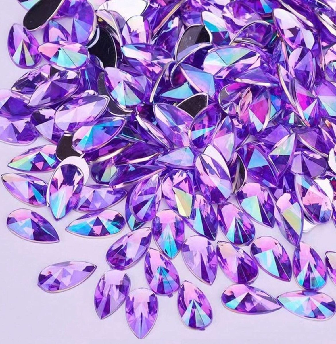 BamBella® mix look kleine stenen - 50 stuks - kleding versieren steentjes DIY hobby knutselen Glitter