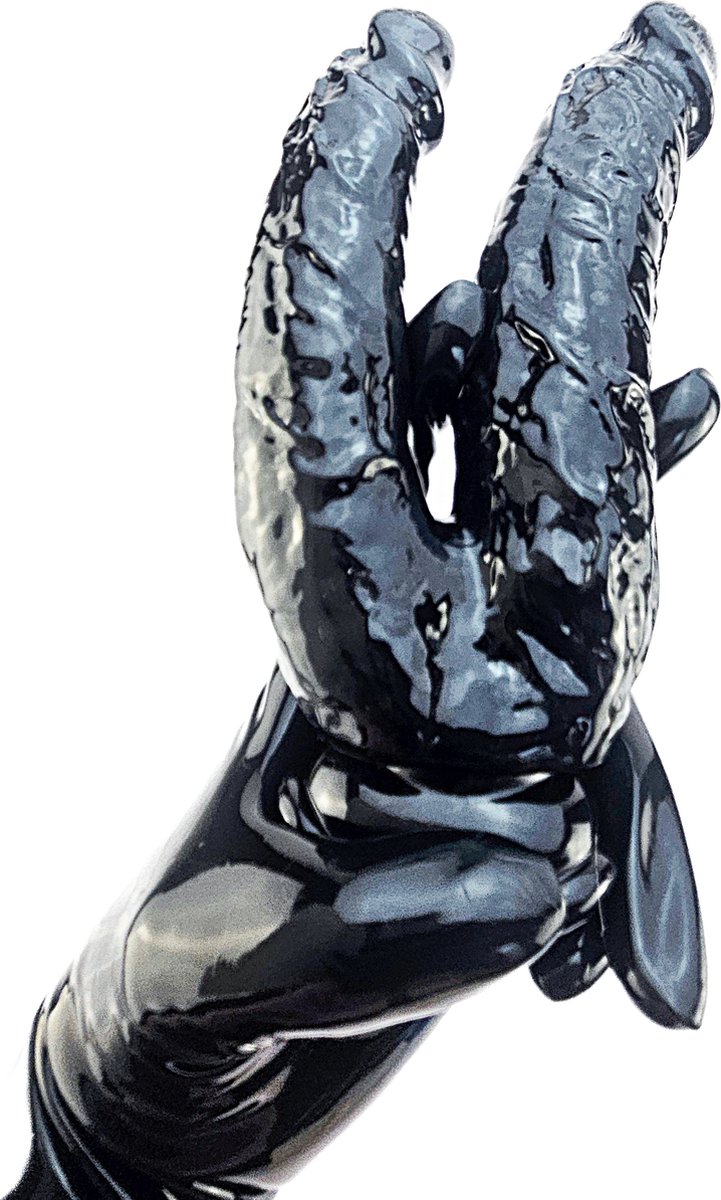 BNDGx® - Dildo - Dubbel anaal vaginaal - 21cm 16cm - Zwart Lange dikke Penis -Zuignap -Anaal Extreme BDSM SM Fetisch Seks speeltje