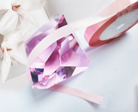 BamBella® - Satijn lint - 22 meter rol - Licht roze - 12 mm