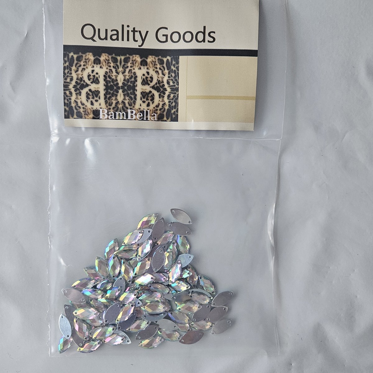 BamBella® Naai strass Steentjes - 100 stuks - AB - glitter stenen glitters kleding schoenen versieren naaien
