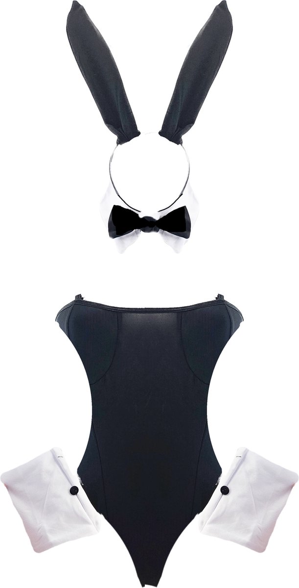 BamBella ® Sexy Cosplay Rollenspel kleding Sexy bunny met oren jumpsuit outfit dames konijn