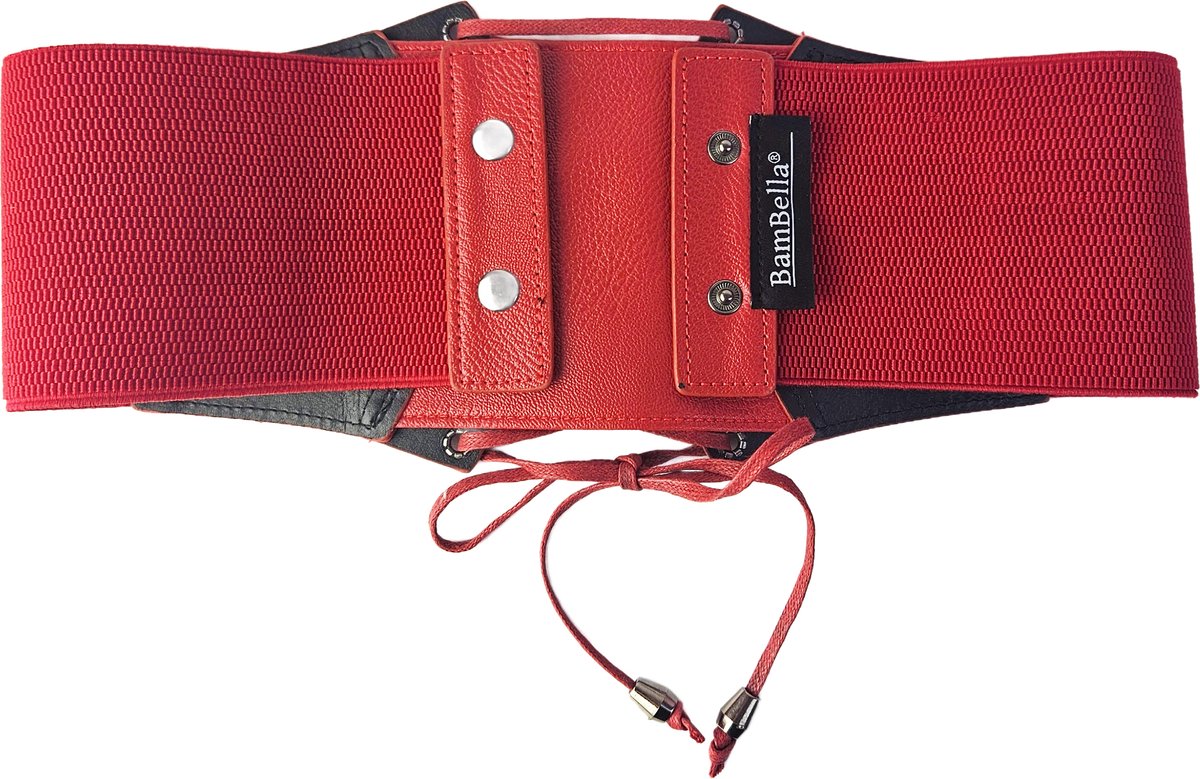 BamBella ® - Riem Maat Onesize - Ketting Rood goudkleurig Mode Body Gothic Goth taille riem met belt