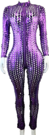 Jumpsuit - Onesize - Paars feest party kleding festival pak
