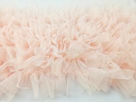 BamBella® Naai band - Breed mesh Kant rushes tutu tule tulle Roze - Sier afwerk band kleding maken