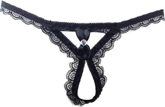 BamBella ® - String Kruisloos - One size - Sexy Zwart Erotische onderbroek Heren