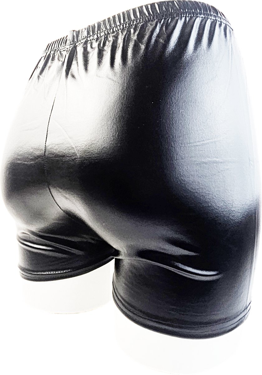 BamBella® Korte broek -  Wetlook Dames - Zwart Glans Lame metallic Short gym broek
