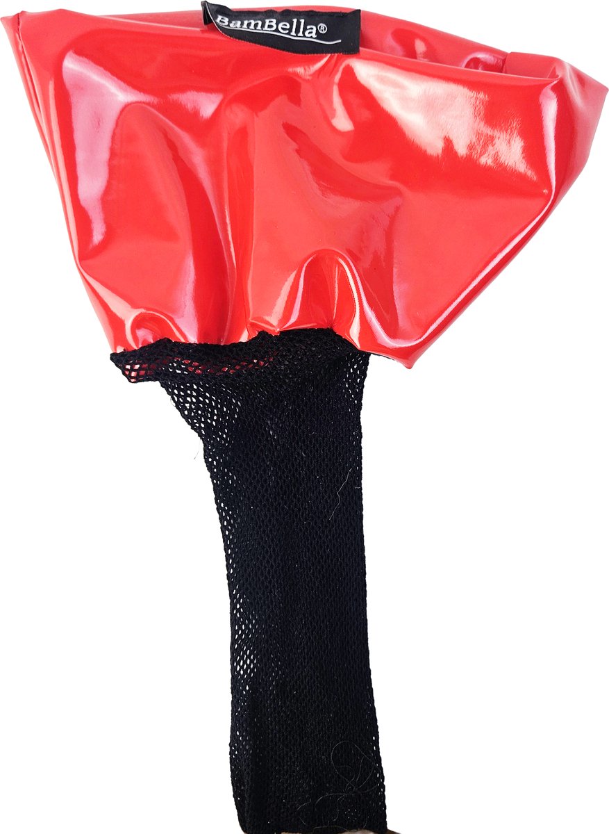 BamBella® - Sexy Hold Up kousen - Rood - Latex - Visnet - jarretelkousen