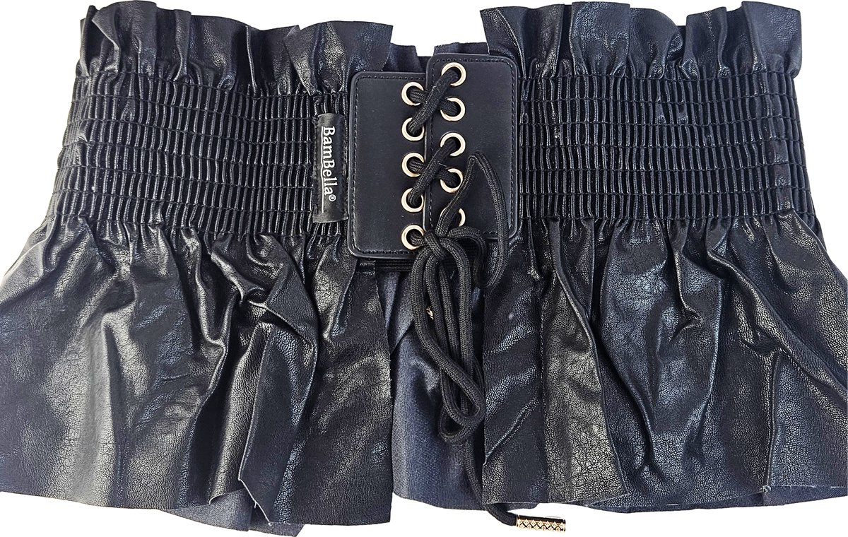 BamBella ® - Riem   - Zwart rok Korset Mode Body Gothic Goth taille riem met veter sluiting korset belt