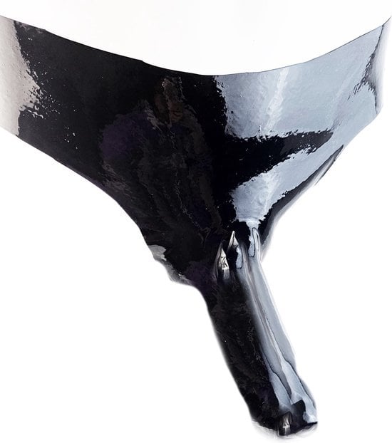 100% LATEX Onderbroek heren - Maat One size -BDSM SM sexy glans ondergoed Zwart voor mannen