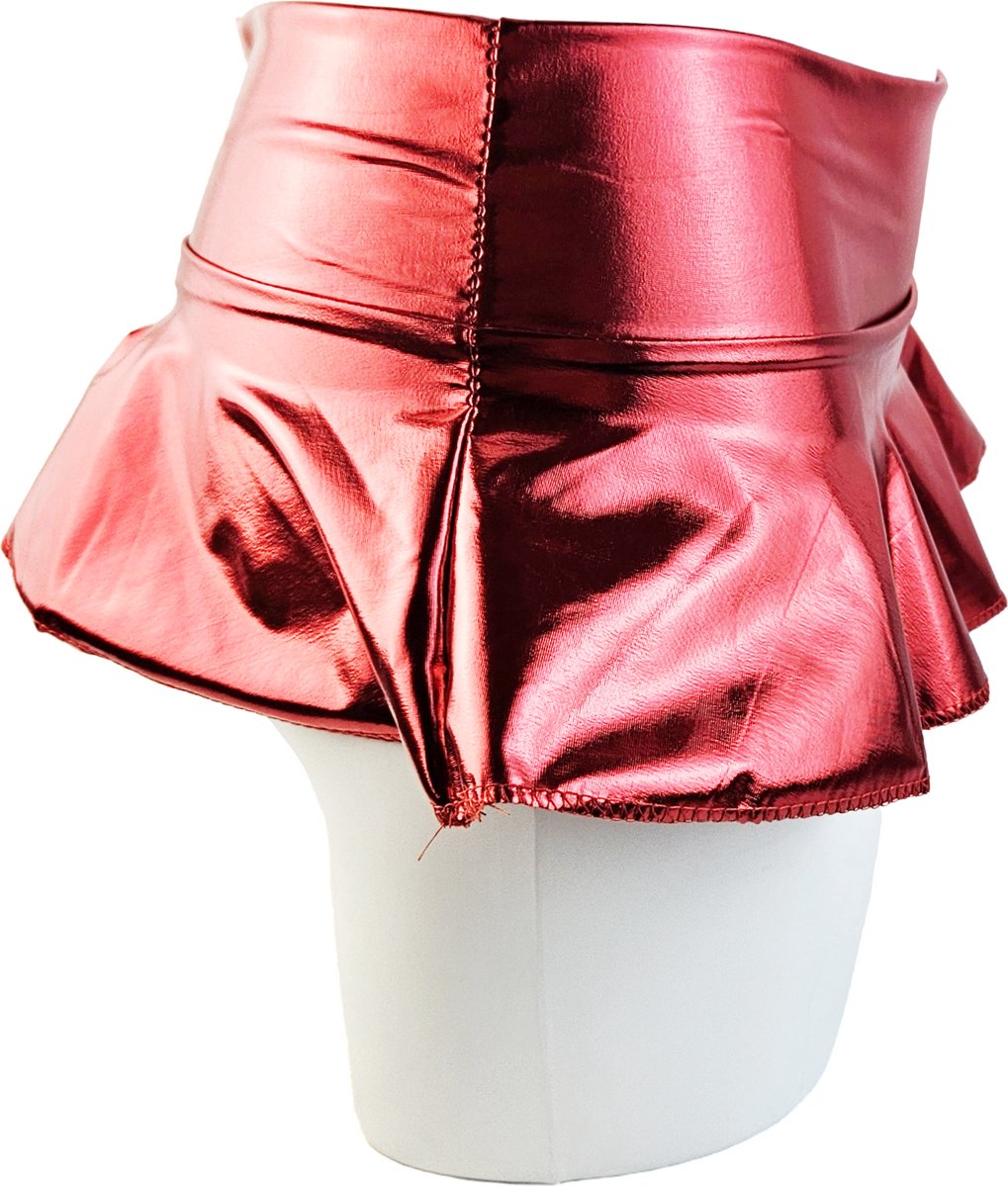 BamBella® - Mini rok -  Shiny Wetlook - Sexy Erotische rokje Super shine metallic Lame Glans Rood