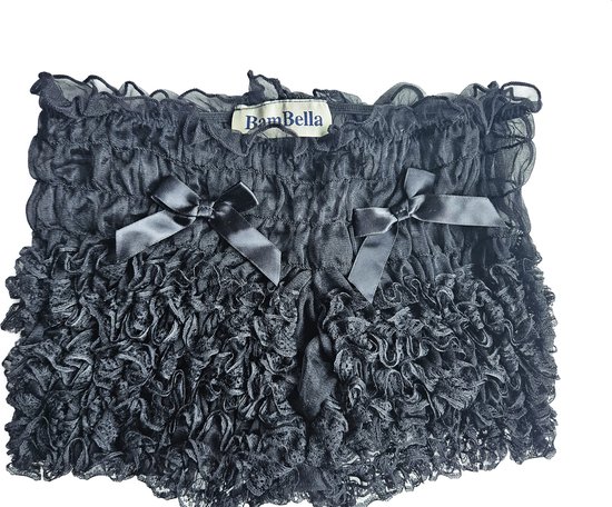 BamBella ® - Boxer short - Onesize - Sexy Erotische - Zwart Dun kant panty gaas stof Ondergoed