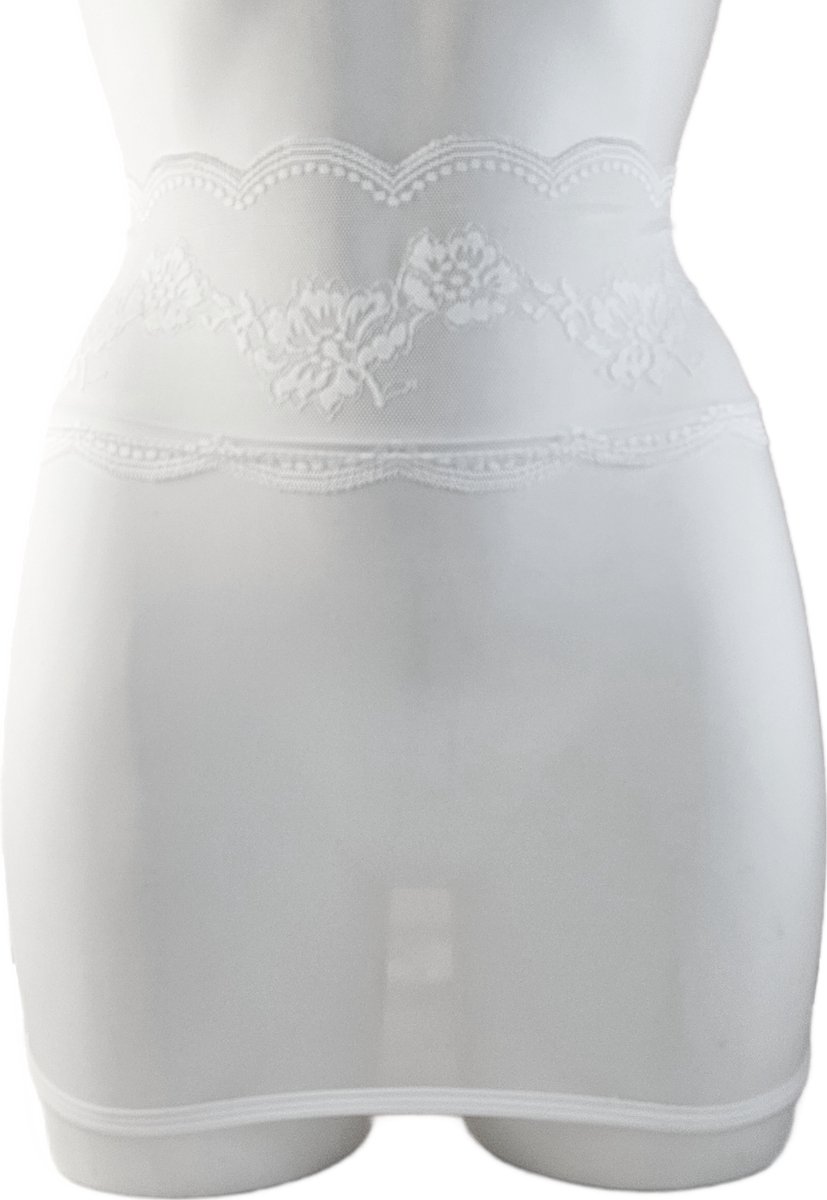 BamBella® - Erotische rok - Onesize - Doorzichtig doorschijnend stretch Wit met Kant